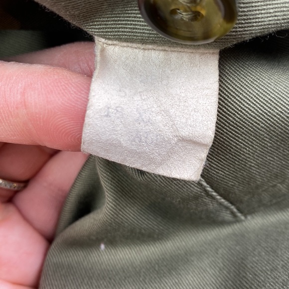 Vintage Burberry khaki green trench coat w/removable wool liner and belt XL - Picture 12 of 15